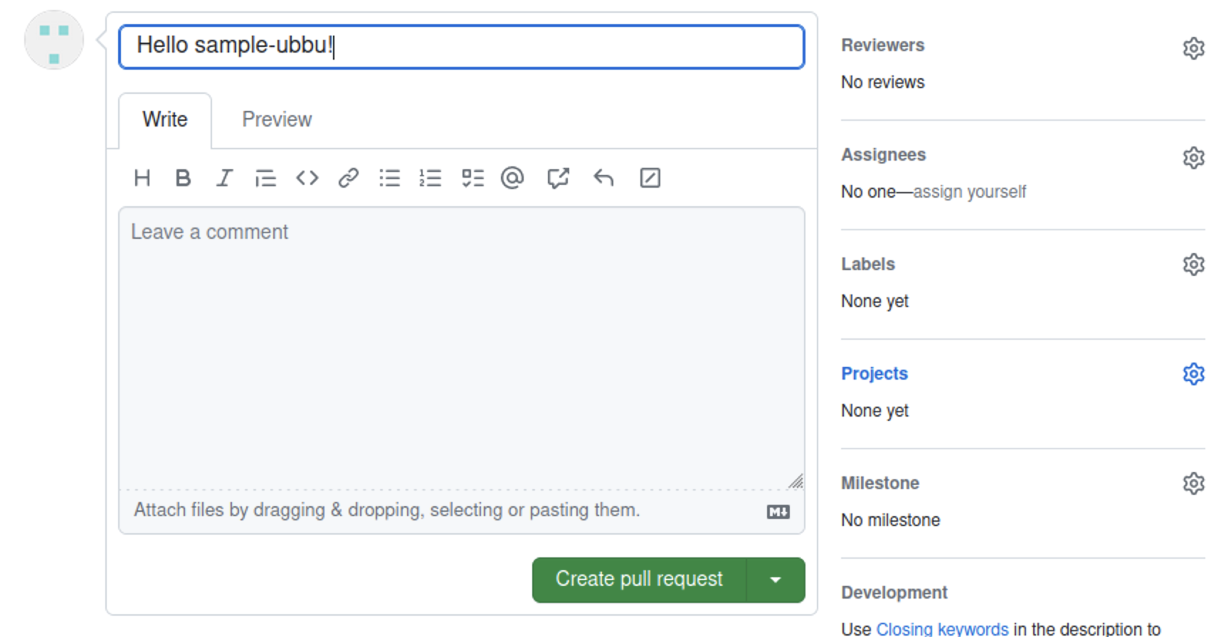 Create pull request